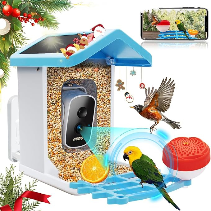 Smart Bird Feeder with Camera, 4K HD AI Identification Bird Watching Camera with Solar Powered, A... | Amazon (US)