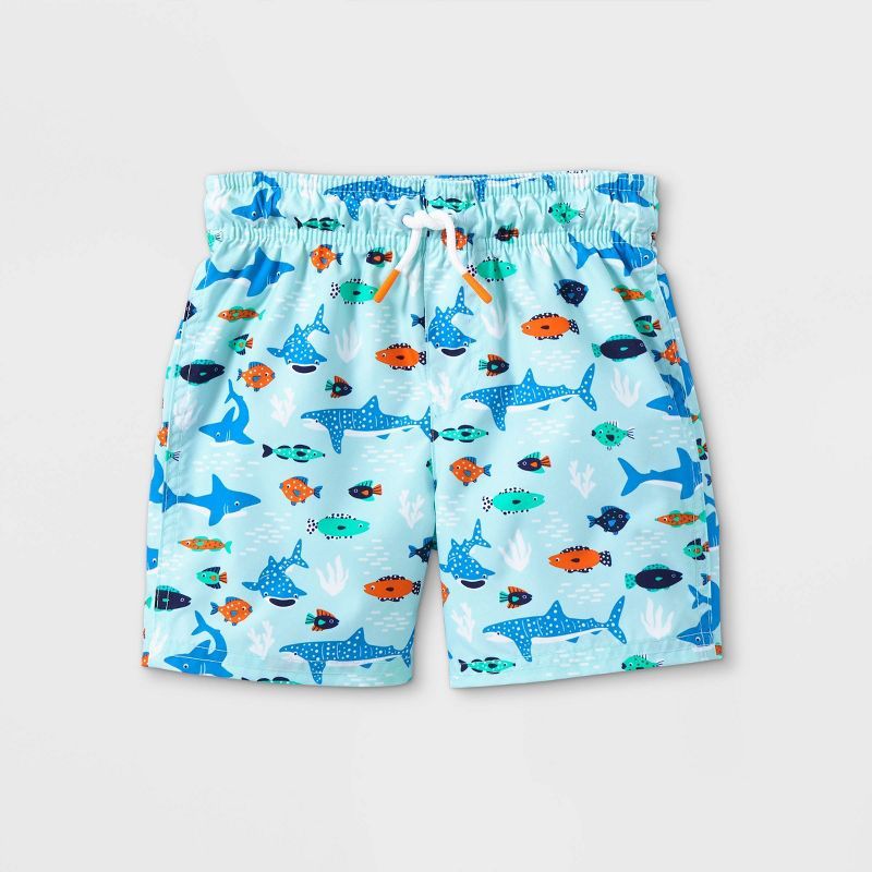 Toddler Boys' Shark Swim Trunks - Cat & Jack™ Blue | Target