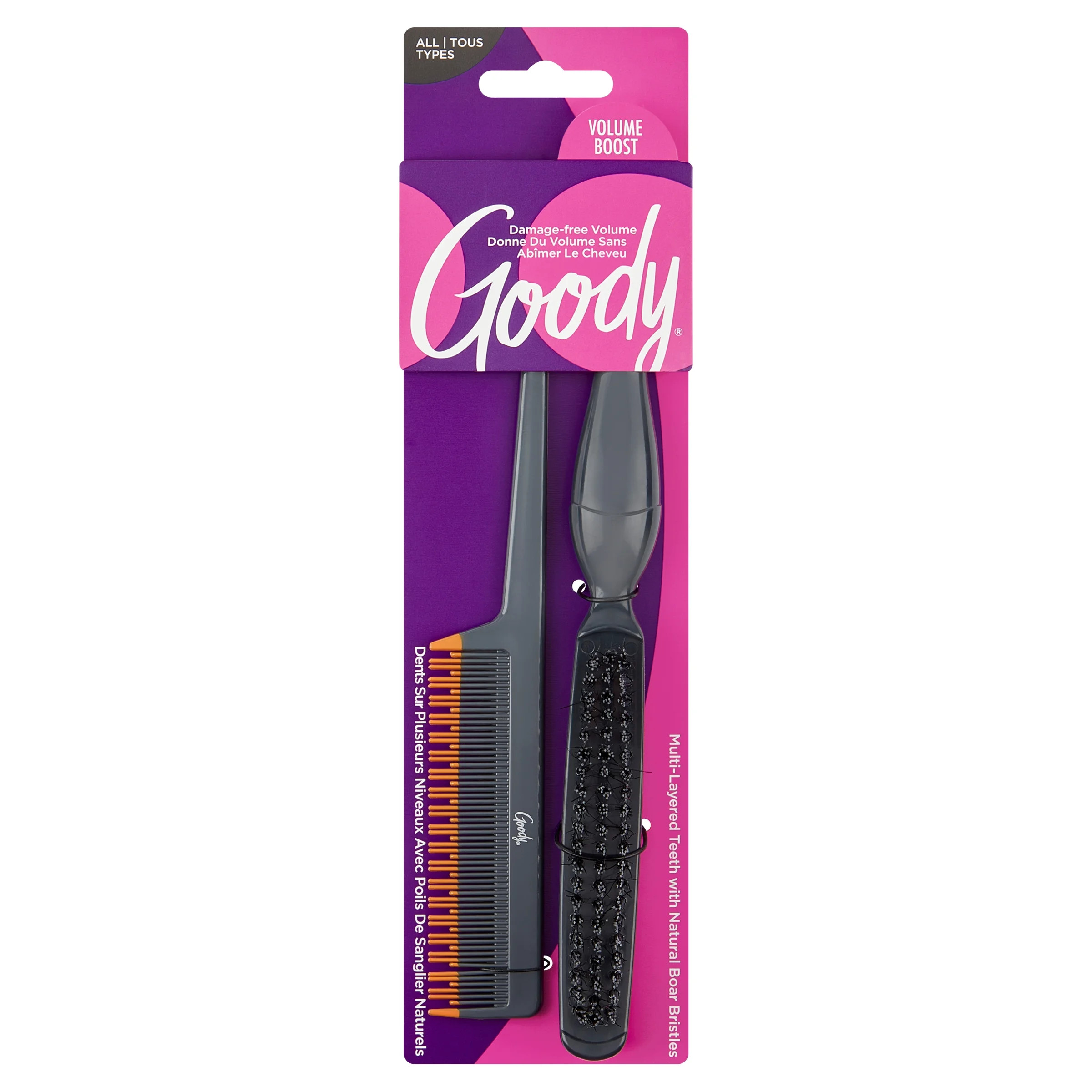 Goody® Volume Boost Teasing Comb and Boar Bristle Brush Kit, 2 CT | Walmart (US)