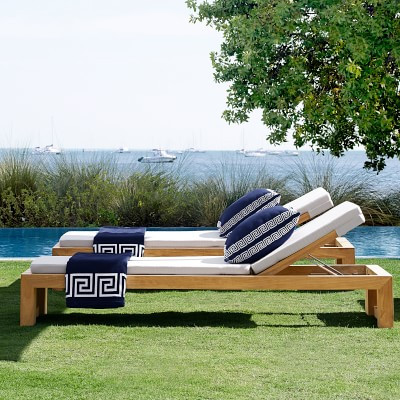Larnaca Outdoor Teak Chaise | Williams-Sonoma