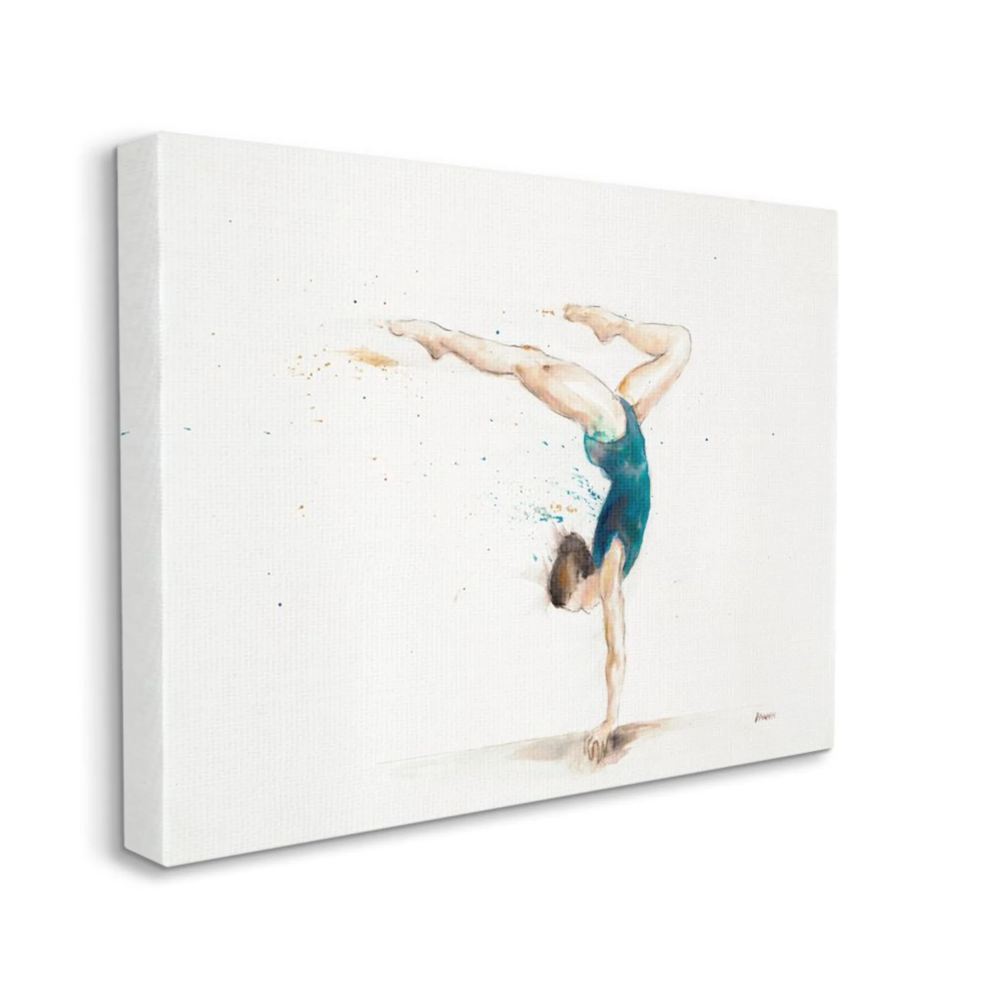 " Watercolor Gymnast Handstand Pose Female Athlete " | Wayfair North America