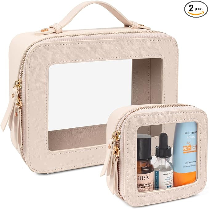LETGO Clear Makeup Bags Set - TSA Approved Toiletry Bag with Handle Large Opening, Clear Toiletry... | Amazon (US)