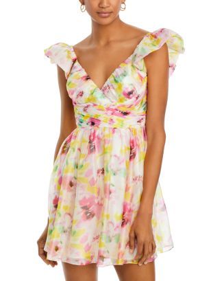 Watercolor Flutter Sleeve Mini Dress - 100% Exclusive | Bloomingdale's (US)