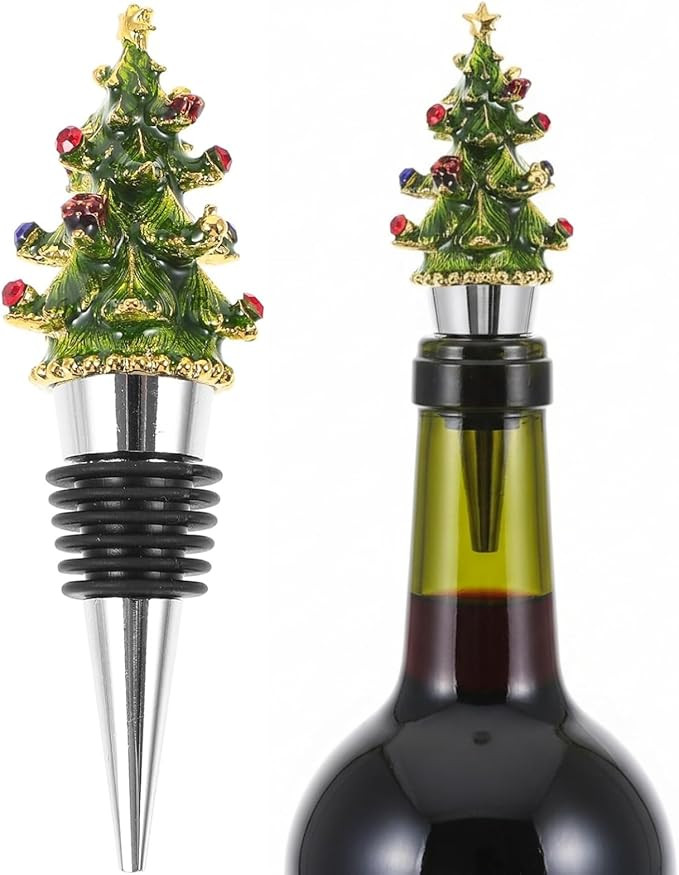 Christmas Wine Bottle Stopper: Decorative Christmas Tree Shape Wine Bottle Sealers for Christmas ... | Amazon (US)