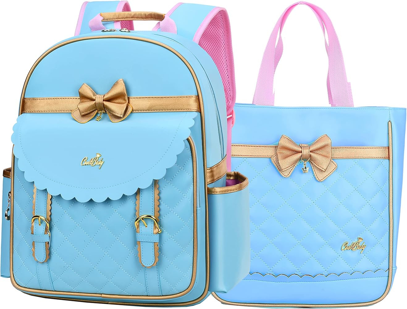 Children Princess Waterproof PU Backpack for Girls Elementary School Girl Bookbags | Amazon (US)