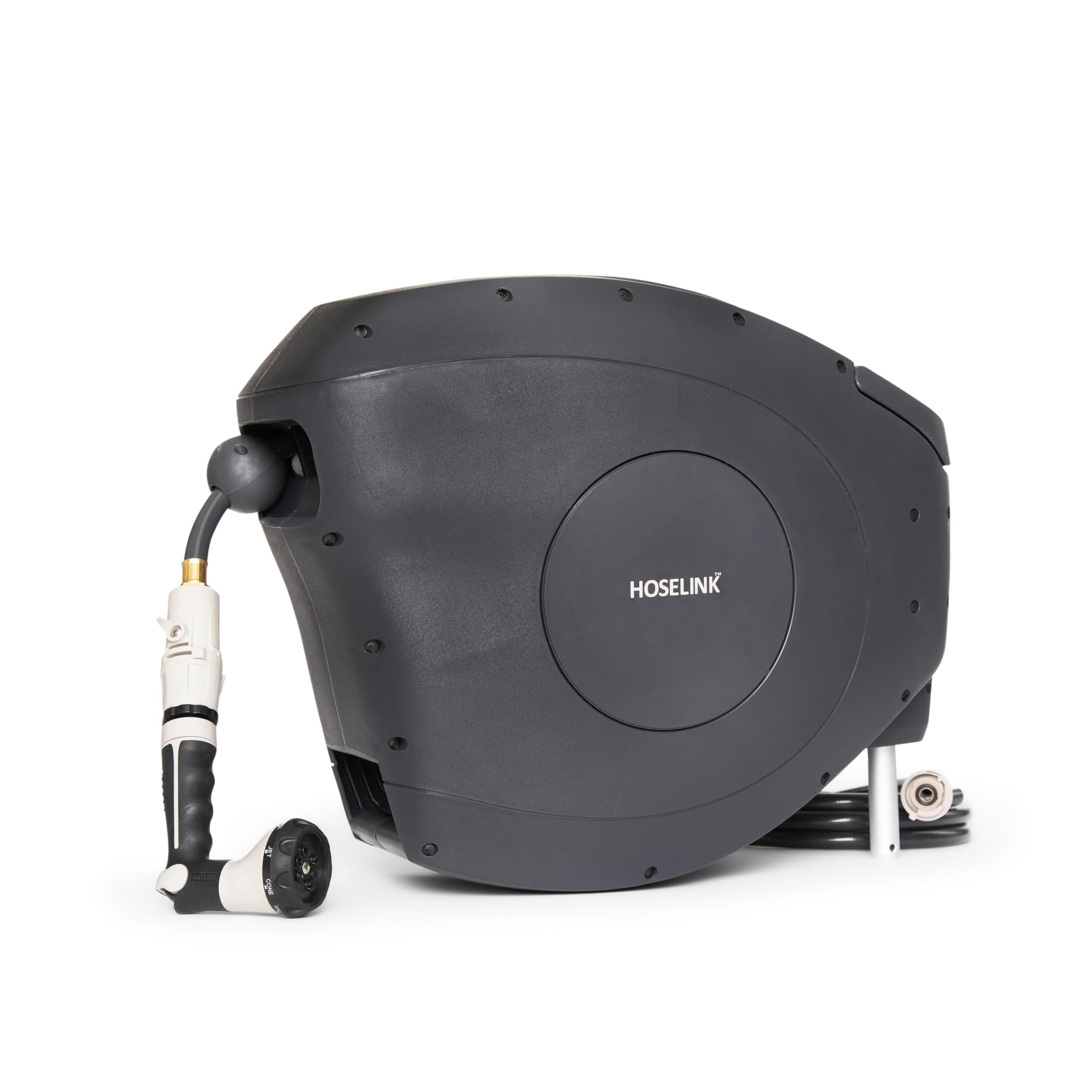 HOSELINK Charcoal 50ft Hi-Flow Automatic Retractable Hi-Flow Garden Hose Reel, 9/16”, UV-Stabil... | Amazon (US)