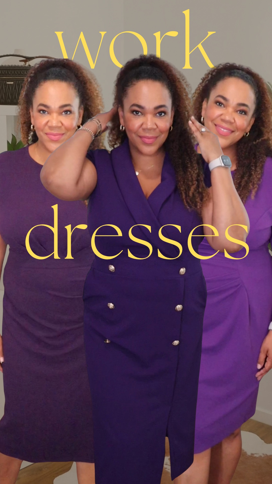 When you discover you love purple 💜! Comfy work wear dresses. Wearing an xl/14 for a professional fit. 

#LTKOver40 #LTKMidsize #LTKWorkwear