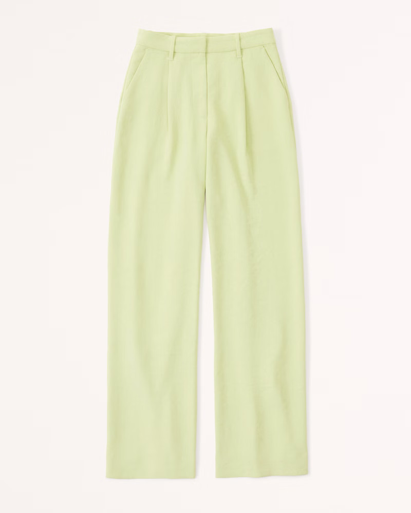 Premium Crepe Tailored Ultra Wide-Leg Pant | Abercrombie & Fitch (US)