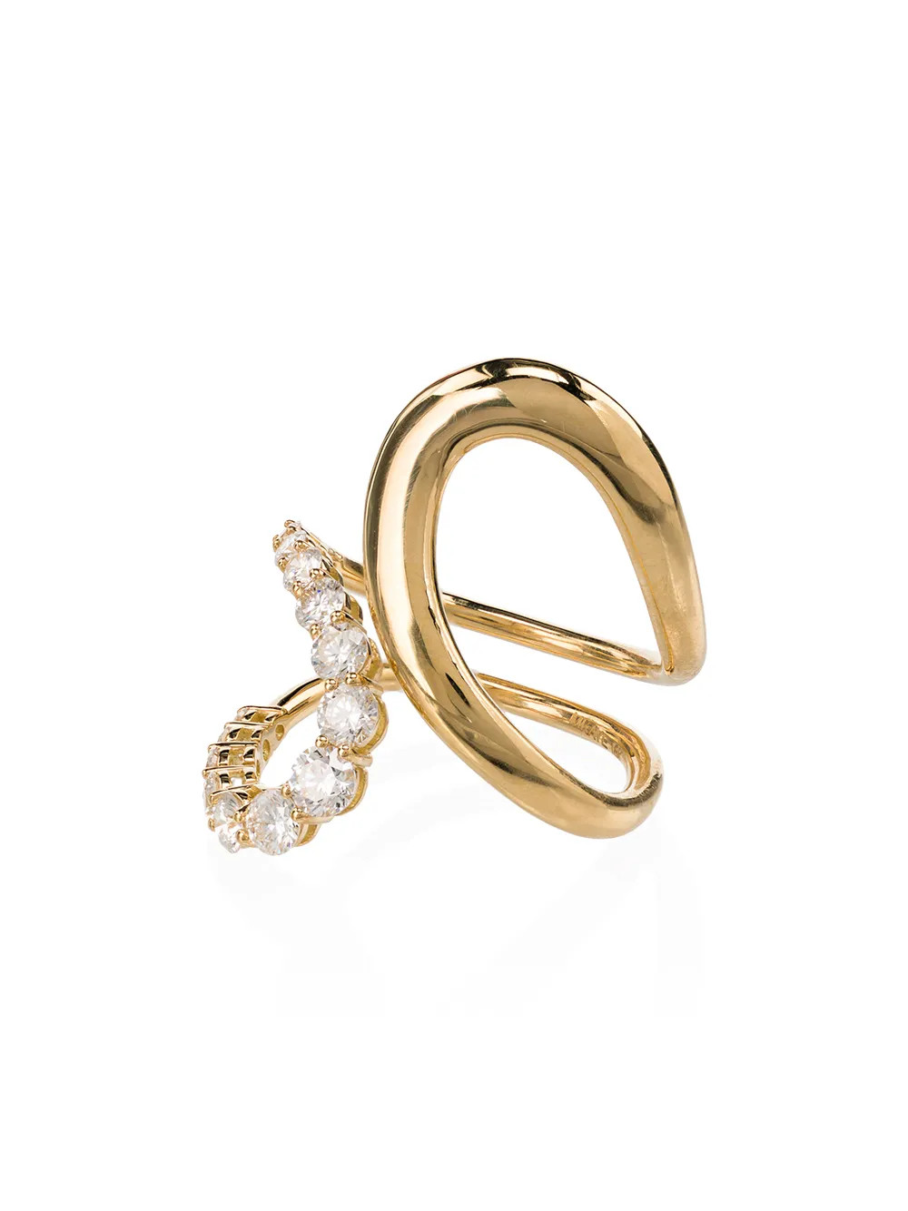 18kt yellow gold Aria Jane twist diamond ring | Farfetch Global
