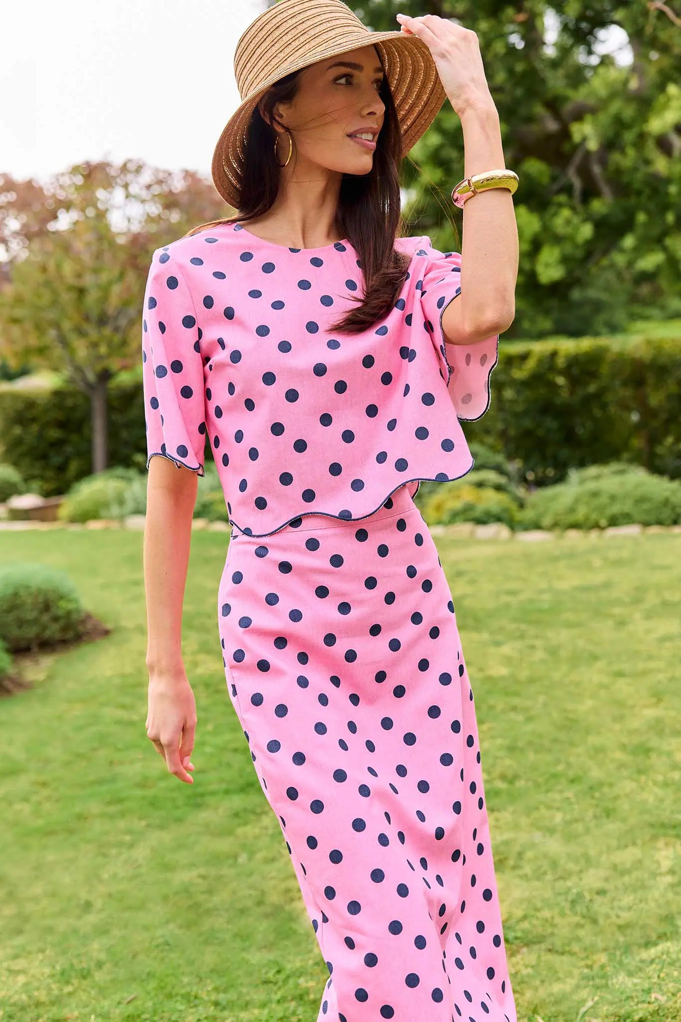Maryl Pink Polka Dot Top | Avara