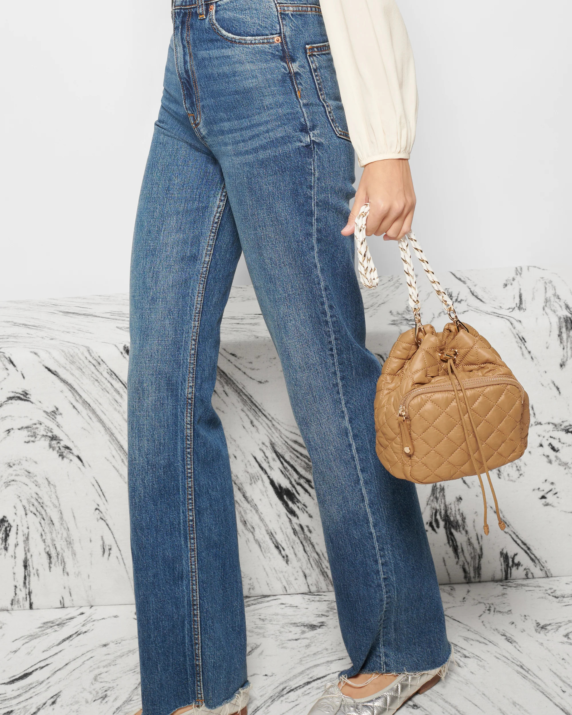 Caramel Crosby Drawstring Bucket Bag | MZ Wallace