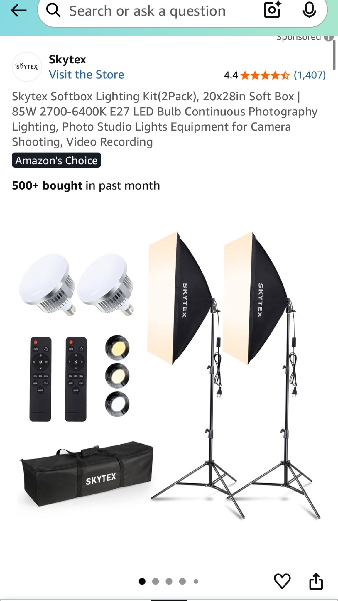 Skytex Softbox Lighting Kit 2Pack), 20x28in Soft Box | 85W 2700-6400K E27 LED Bulb Continuous Photography Lighting, Photo Studio Lights Equipment for Camera Shooting, Video Recording 

#LTKBeauty #LTKHalloween #LTKFindsUnder100