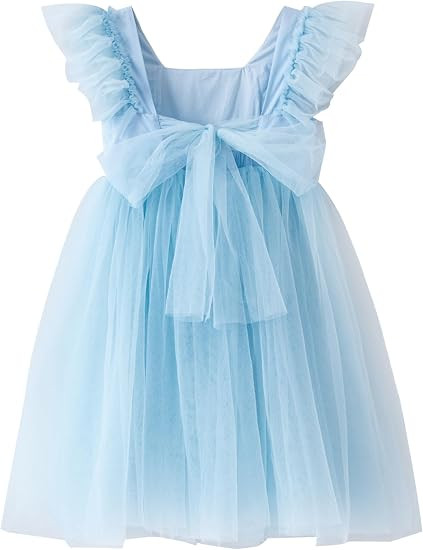 Tutu.kk Toddler Girls Vintage Party Dress Ruffled Sleeve A-Line Tulle Flower Girl Dresses for Wed... | Amazon (US)