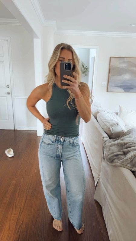 Mother jeans are my absolute favorite! The ankle hem is a little shorter than the flood hem. In stock in most sizes at different stores. Fit TTS
Casual summer outfit 

#LTKSeasonal #LTKVideo