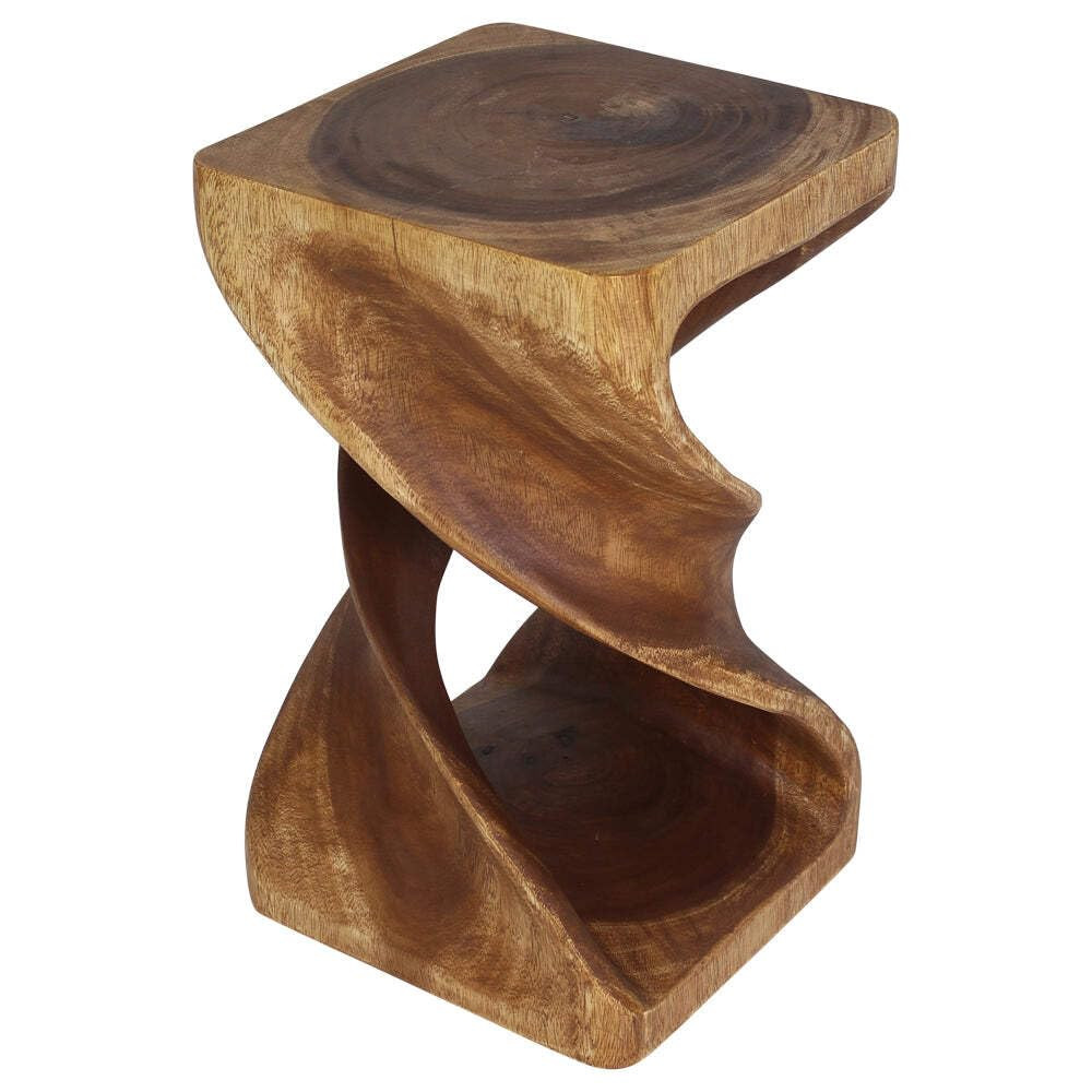 Haussmann® Wood Double Twist Side Table 12 in SQ x 20 in H Walnut Oil | Amazon (US)
