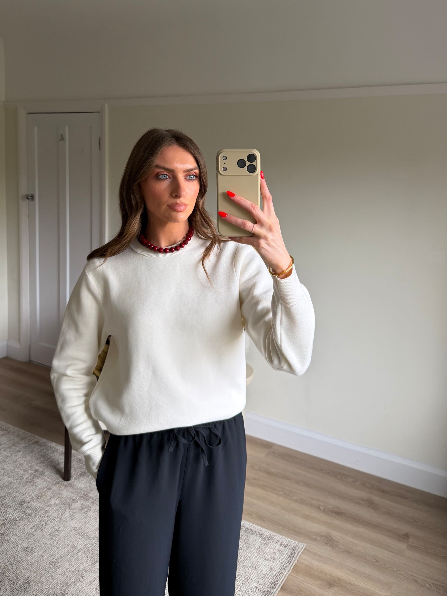 UNIQLO Milano ribbed crew neck sweater 
I wear a small 