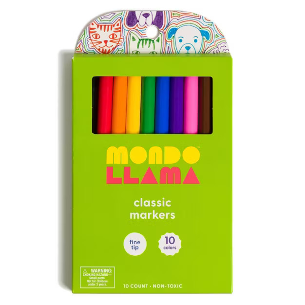 10ct Fine Tip Markers - Mondo Llama™ | Target