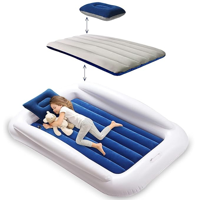 Toddler Travel Bed, Portable Inflatable Toddler Bed for Kids | Toddler Air Mattress | Kids Travel... | Amazon (US)