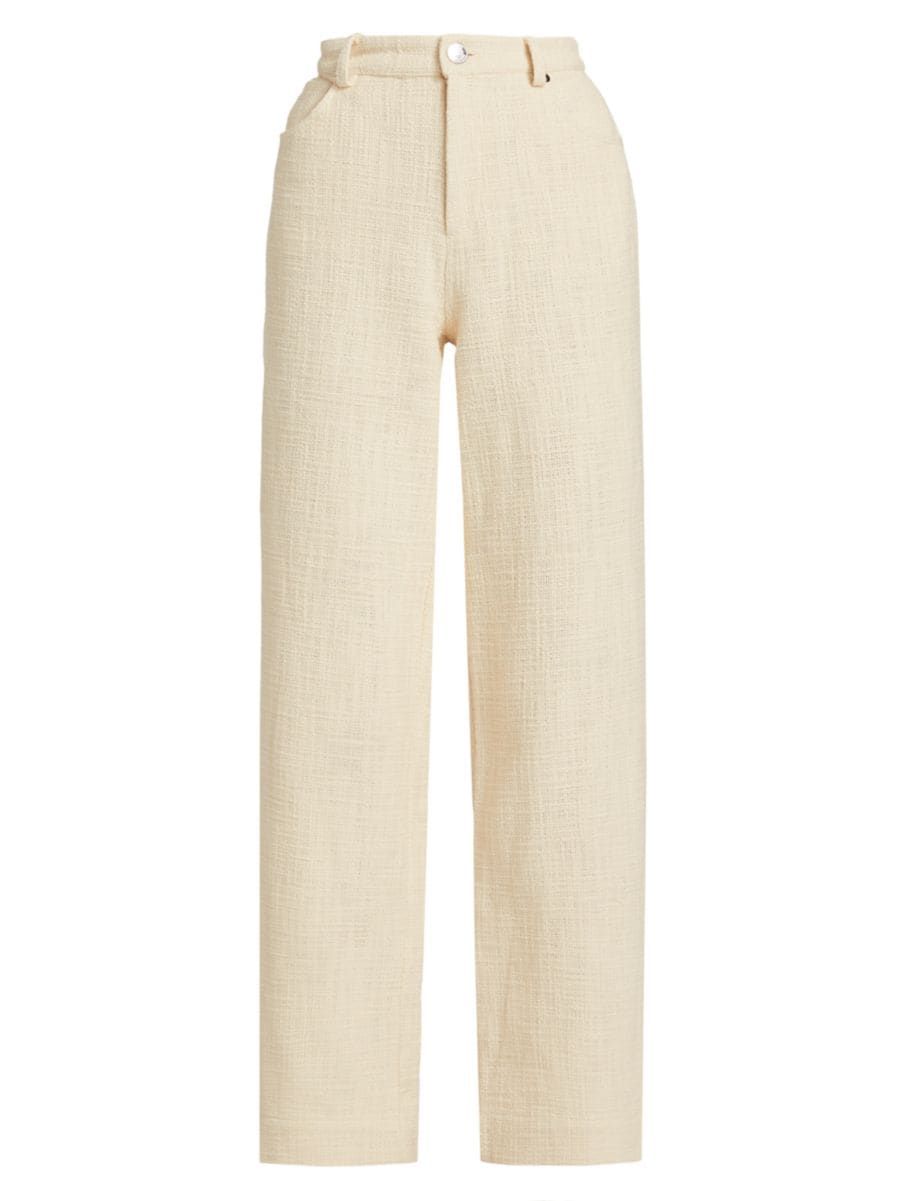 Women's ClothingPantsStaudGrayson Straight-Leg Pants$325Color IvorySizeSize Guideselect size00024... | Saks Fifth Avenue