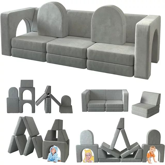 13 Pcs Toddler Sofa for Kids, Linor Modular Kids Couch for Playroom, Kids Play Couch for toddlers... | Walmart (US)