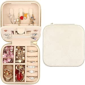 DesignSter Travel Jewelry Box - Velvet Mini Jewelry Organizer, Small Jewelry Case for Girls Women... | Amazon (US)