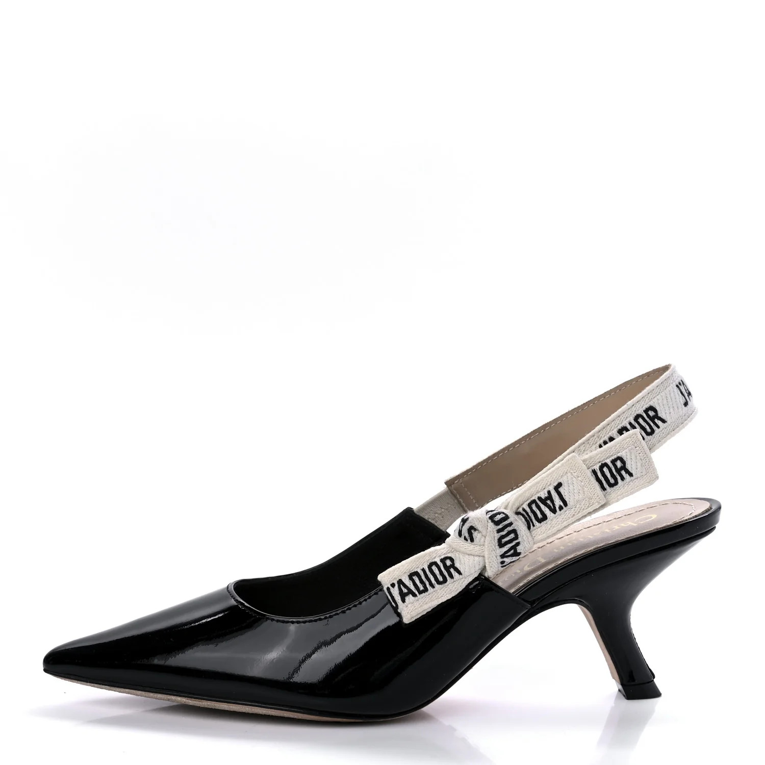 CHRISTIAN DIOR Patent J'Adior Ribbon Slingback Pumps 36 Black | FASHIONPHILE (US)