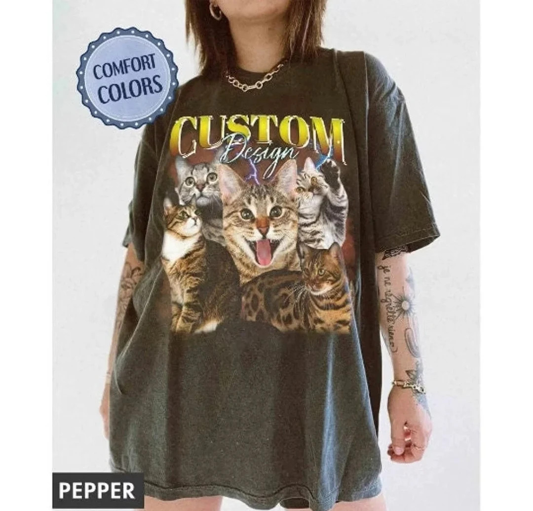 Custom Pet Shirt, Retro Collage Shirt, Custom Pet Shirt, Retro 90's Custom Shirt, Women's Custom ... | Etsy (US)