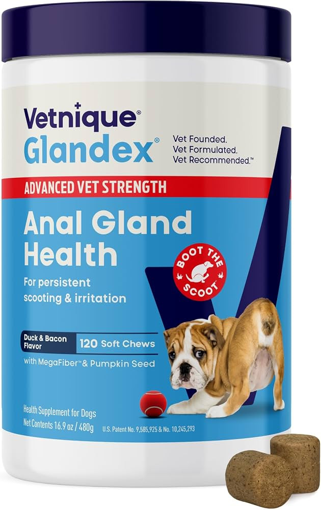Vetnique Glandex Advanced Strength Anal Gland Chews for Dogs, 120ct | Amazon (US)