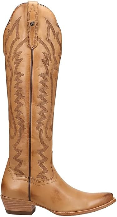 Dan Post Boots Womens Heartland Leather Snip Toe Zippered Casual Boots Over the Knee Low Heel 1-2... | Amazon (US)