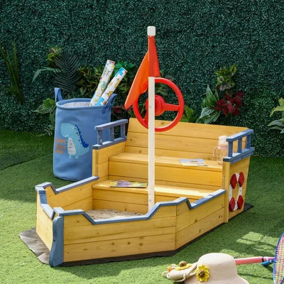 Outsunny 62.25" x 18" Solid Wood Novelty Sandbox | Wayfair North America