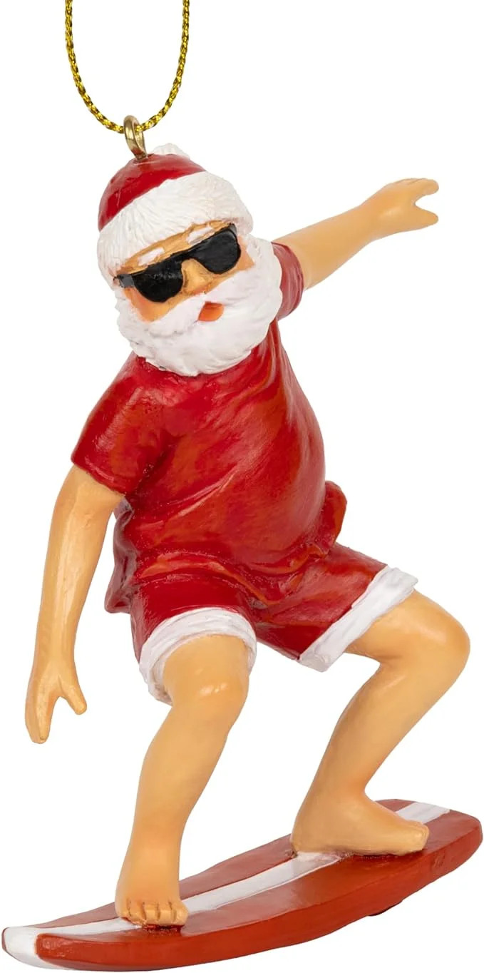 Surfing Santa Claus Christmas Tree Surfer Beach Ornament | Walmart (US)