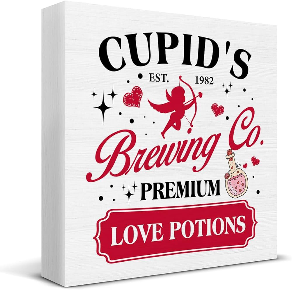 Valentines Day Decor, Valentines Day Decorations Romantic Valentines Cafe Wood Sign Home Kitchen ... | Amazon (US)