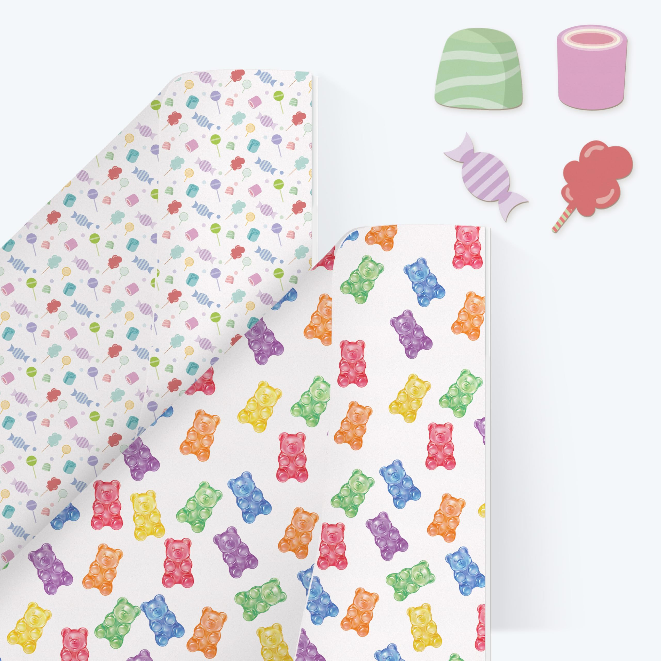 Cheerland Candyland Wrapping Paper Gummy Candy Gift Wrap Candy Bear Themed Birthday Party Baby Sh... | Amazon (US)