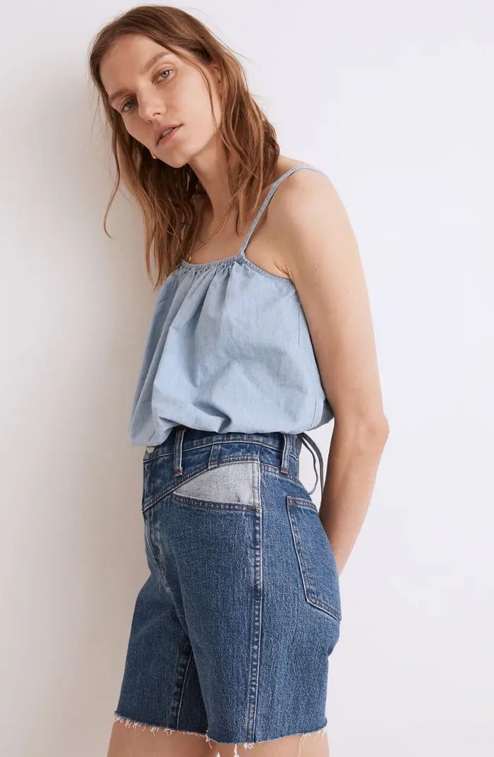 Chambray Bubble Crop Top | Nordstrom Rack