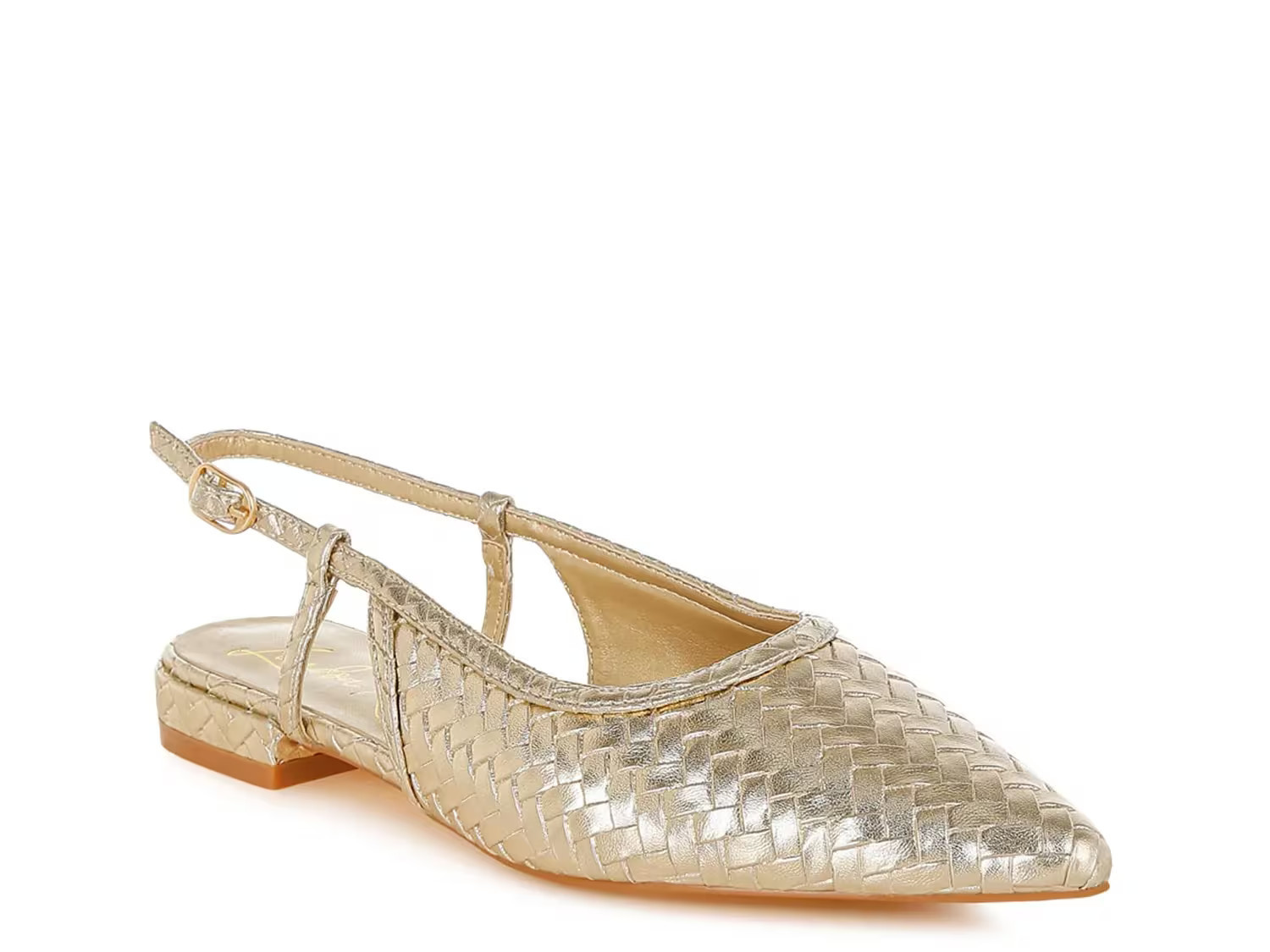 London Rag Kurina Flat | Women's | Gold Metallic | Size 5 | Flats | Slingback | DSW
