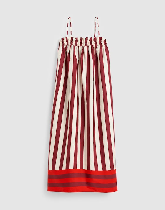 Ruffle A-Line Midi Dress in Stripe | Madewell
