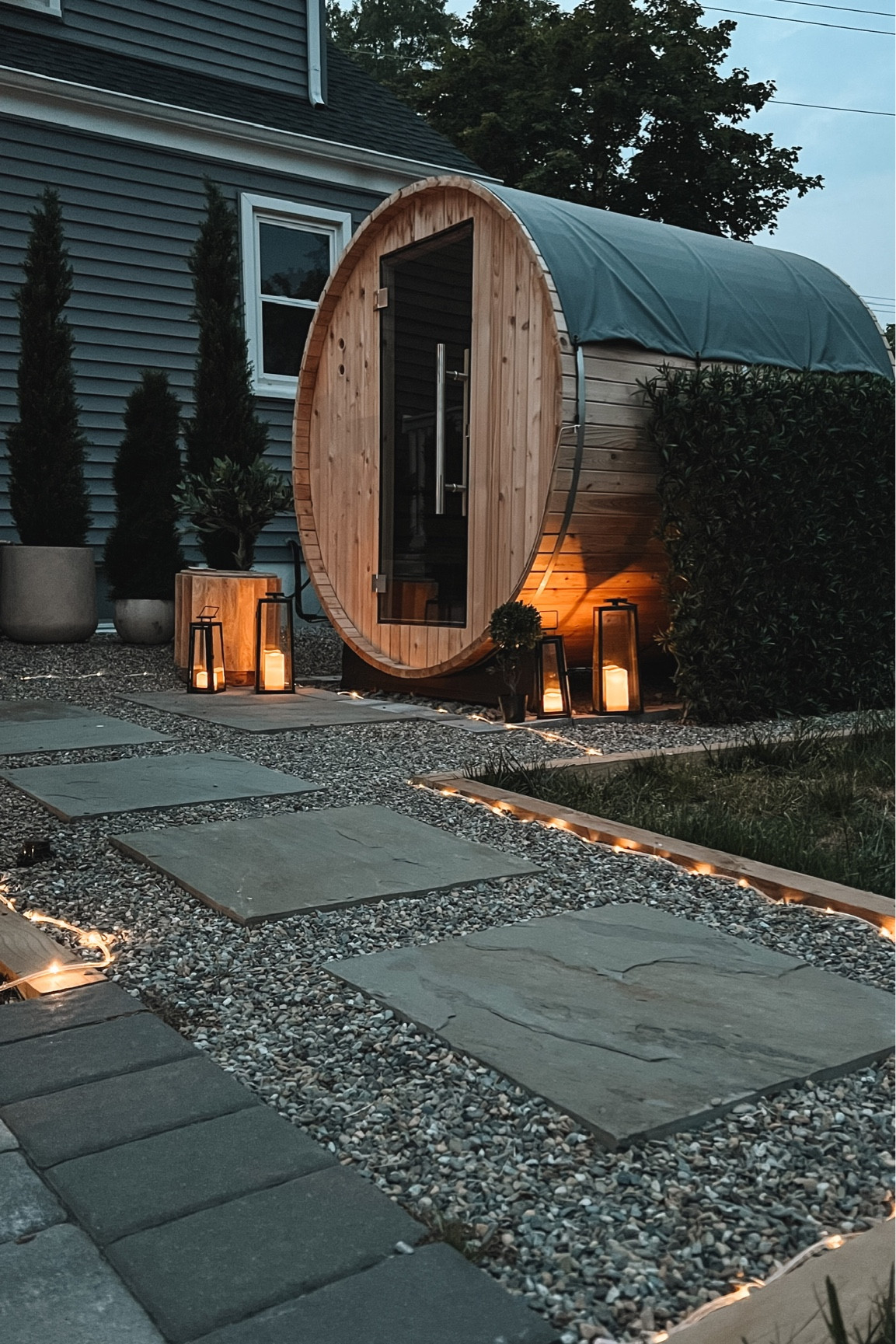 Outdoor patio twinkle rope lights sauna backyard oasis

#LTKunder50 #LTKhome #LTKSeasonal