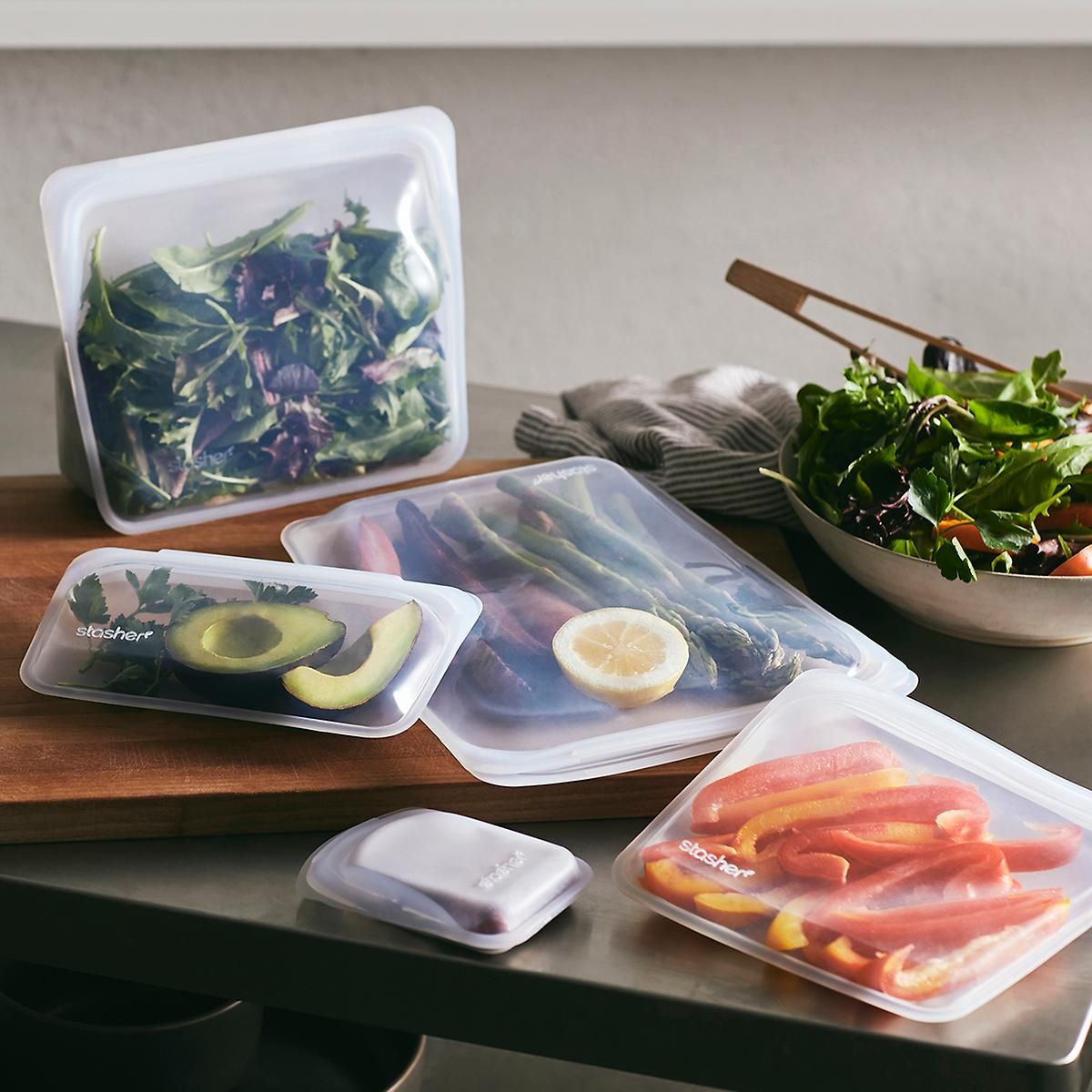 Stasher Clear Silicone Reusable Storage Bags | The Container Store