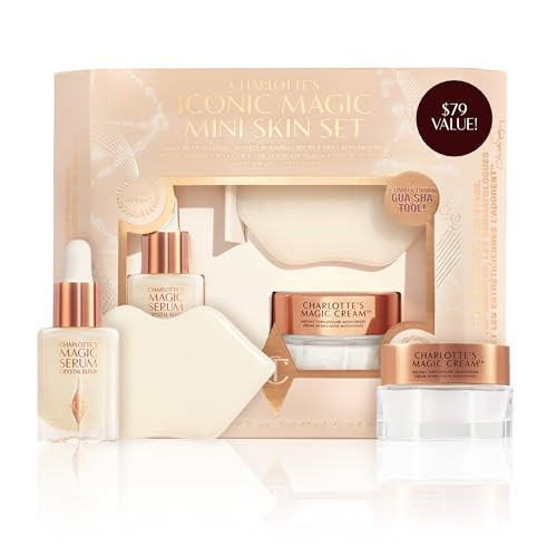 Charlotte Tilbury Iconic Magic Mini Skin Care Set - Travel Size Skincare Set with Magic Serum & Cream and Limited Edition Gua Sha - Infuses Skin with Hydration for a Youthful-Looking Glow | Amazon (US)