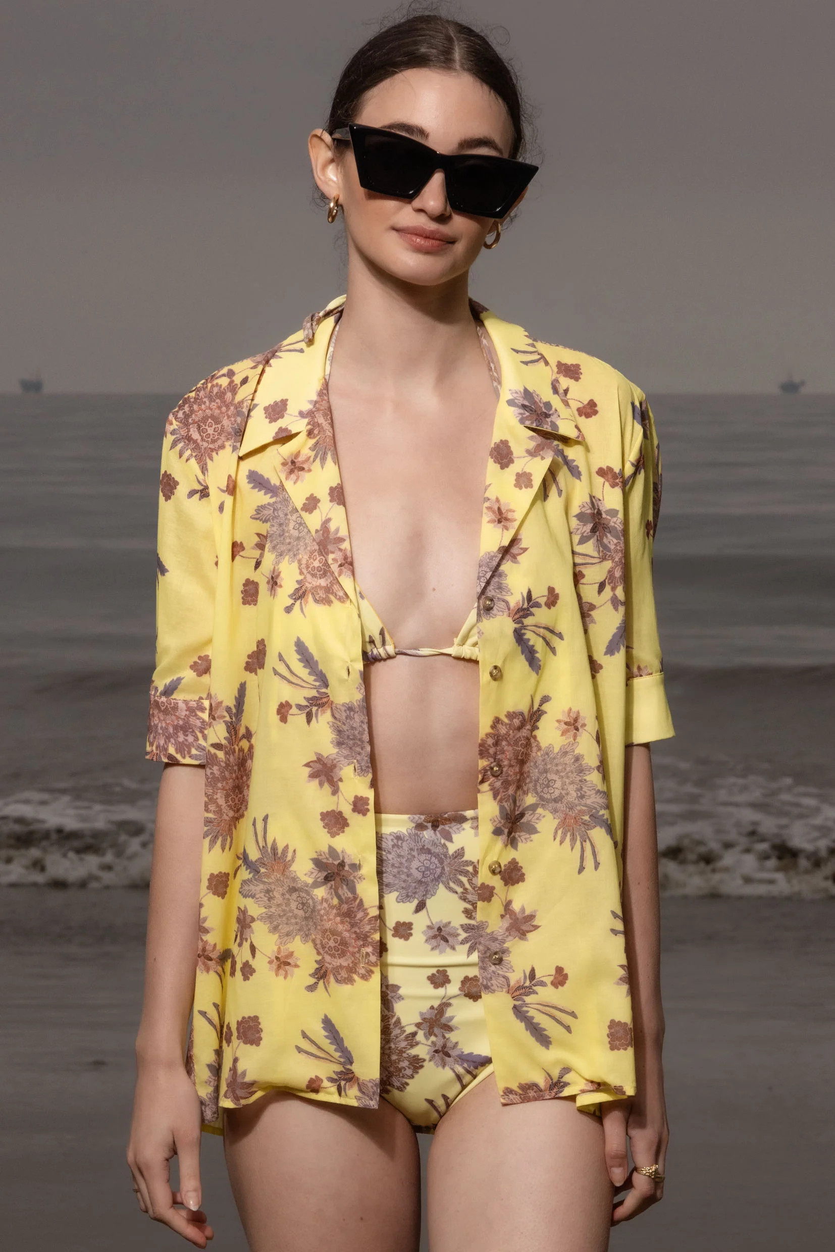 Bali Shirt - Yellow Batik | Heidi Merrick
