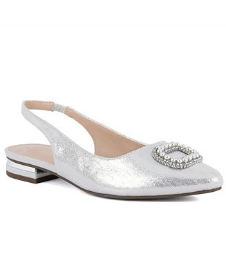 Jones New York Women's Quarry Pointed Toe Ornament Slingback Flats - Macy's | Macy's
