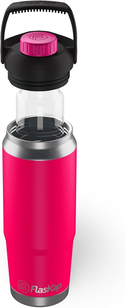 Flaskap FreePour System: 6oz Tumbler Attachment and 26oz Cup Holder Friendly Bottle, Removable We... | Amazon (US)