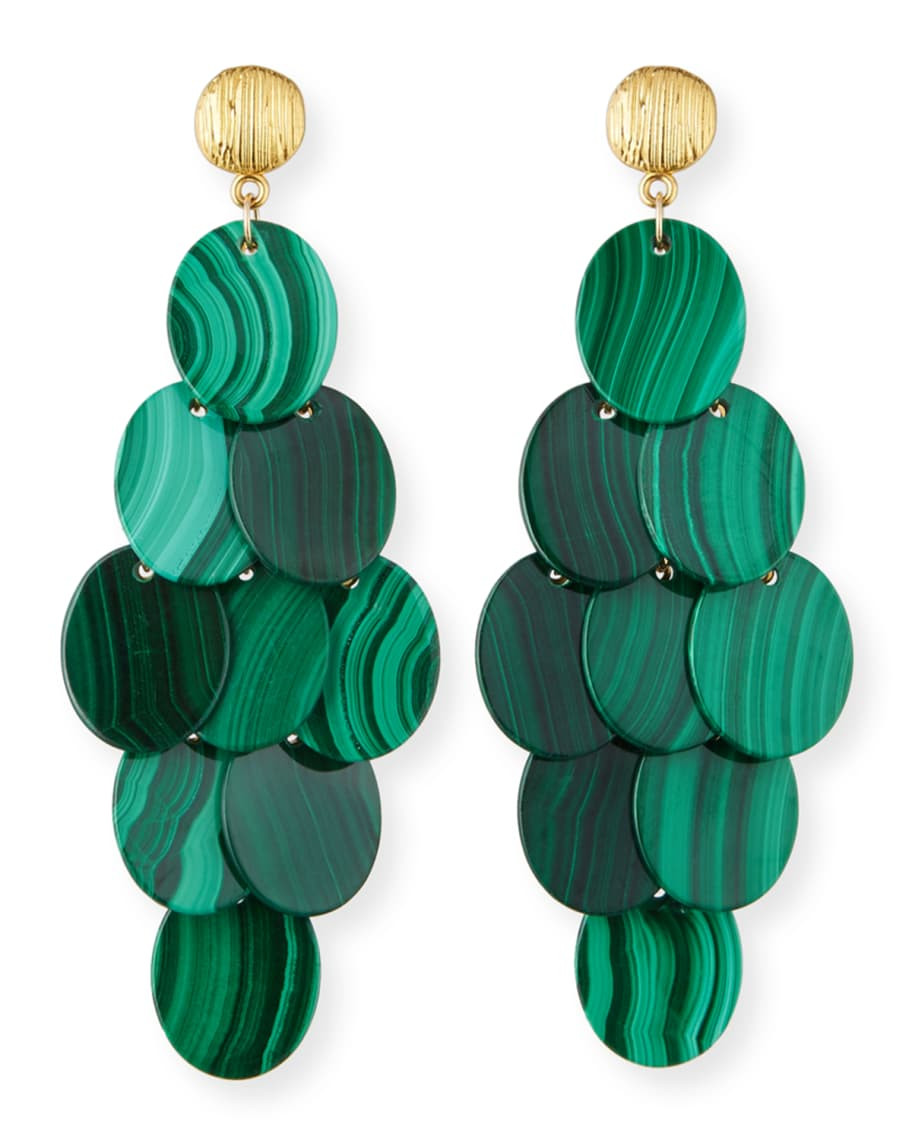 NEST Jewelry Malachite Cluster Statement Earrings | Neiman Marcus