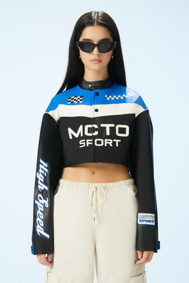 Moto Sport Cropped Jacket | Forever 21 | Forever 21 (US)