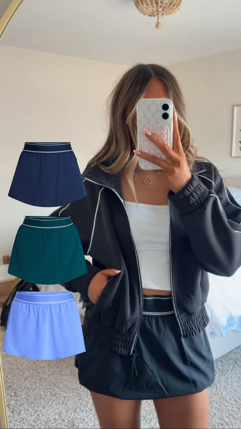 Love this, it’s giving Alo... on a Walmart budget. $15 vs $78! This skirt and jacket is perfect for tennis, pickleball, or just running errands. It has zippers on the pockets and the perfect flowy pleats. Wide variety colors and sizes, and the material for both feels high-quality!! 

 #LTKootd #LTKfitnessgoals 

#LTKActive