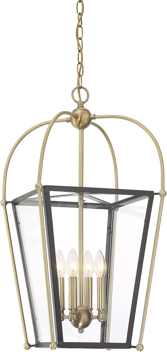 Savoy House 3-9074-4-79 Dunbar 4-Light Pendant in Matte Black w/Polishe Chrome accents - - Amazon... | Amazon (US)