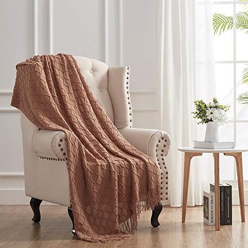 Amazon.com: SunStyle Home Throw Blanket for Couch Sofa Bed, Decorative Knitted Blanket(50x60inch)... | Amazon (US)