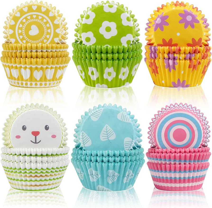 600 Count Easter Cupcake Liners for Baking Mini Baking Cups Easter Holiday Cupcake Wrappers for B... | Amazon (US)