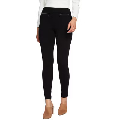 1.STATE Womens Zip Faux Pockets Casual Leggings, black, Small | Target