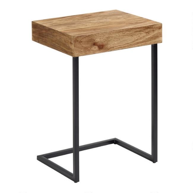 Wood Alec Laptop Table with Shelf | World Market